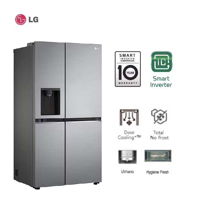 LG Kulkas Side by Side Smart Inverter UltraSleek 617L - GC-L257SLNL
